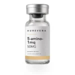 5-amino-1mq 50mg research peptide vial from Aurevena, for laboratory research use only