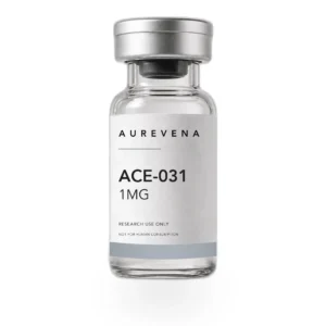 ACE-031 1mg research peptide vial from Aurevena, for laboratory research use only