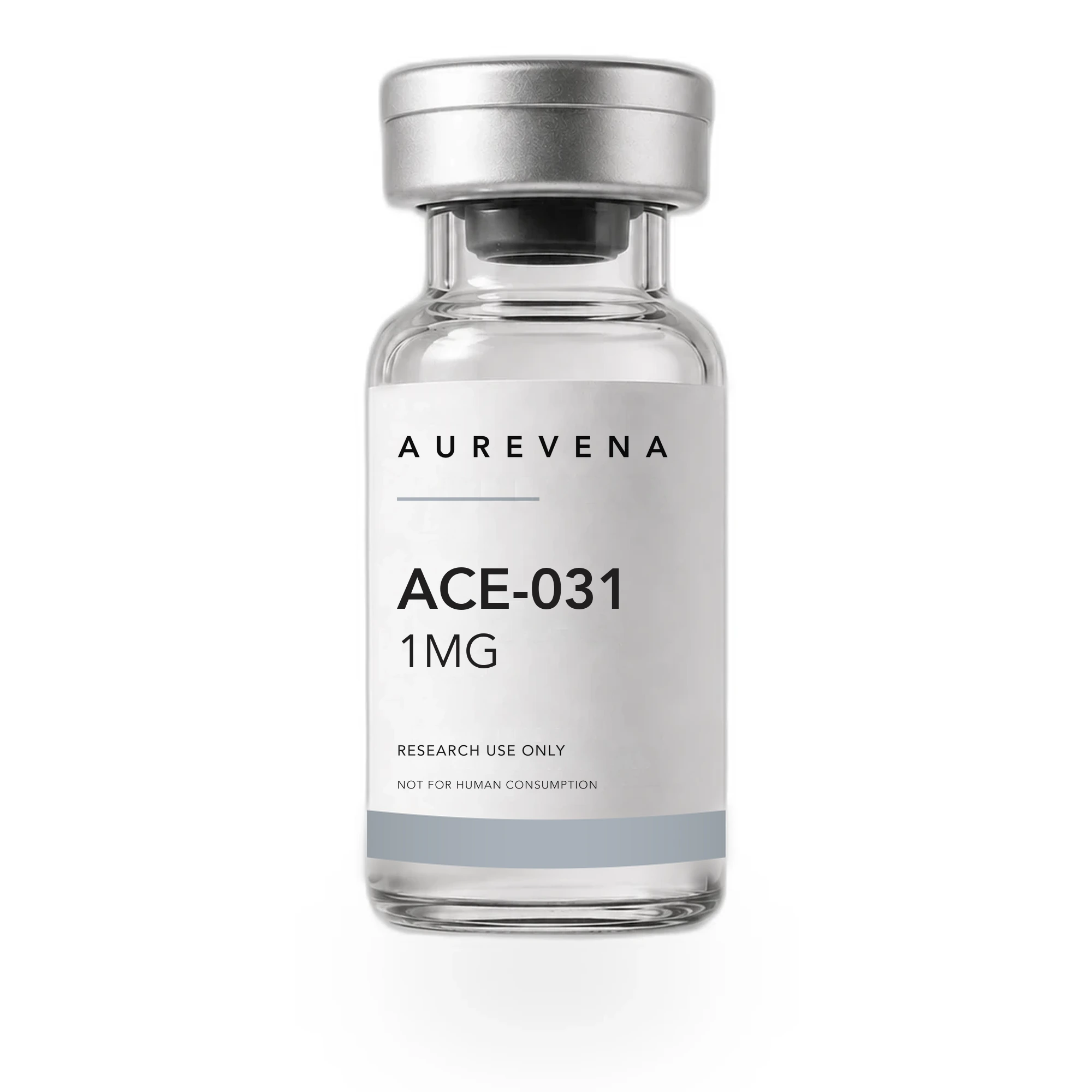 ACE-031 1mg research peptide vial from Aurevena, for laboratory research use only