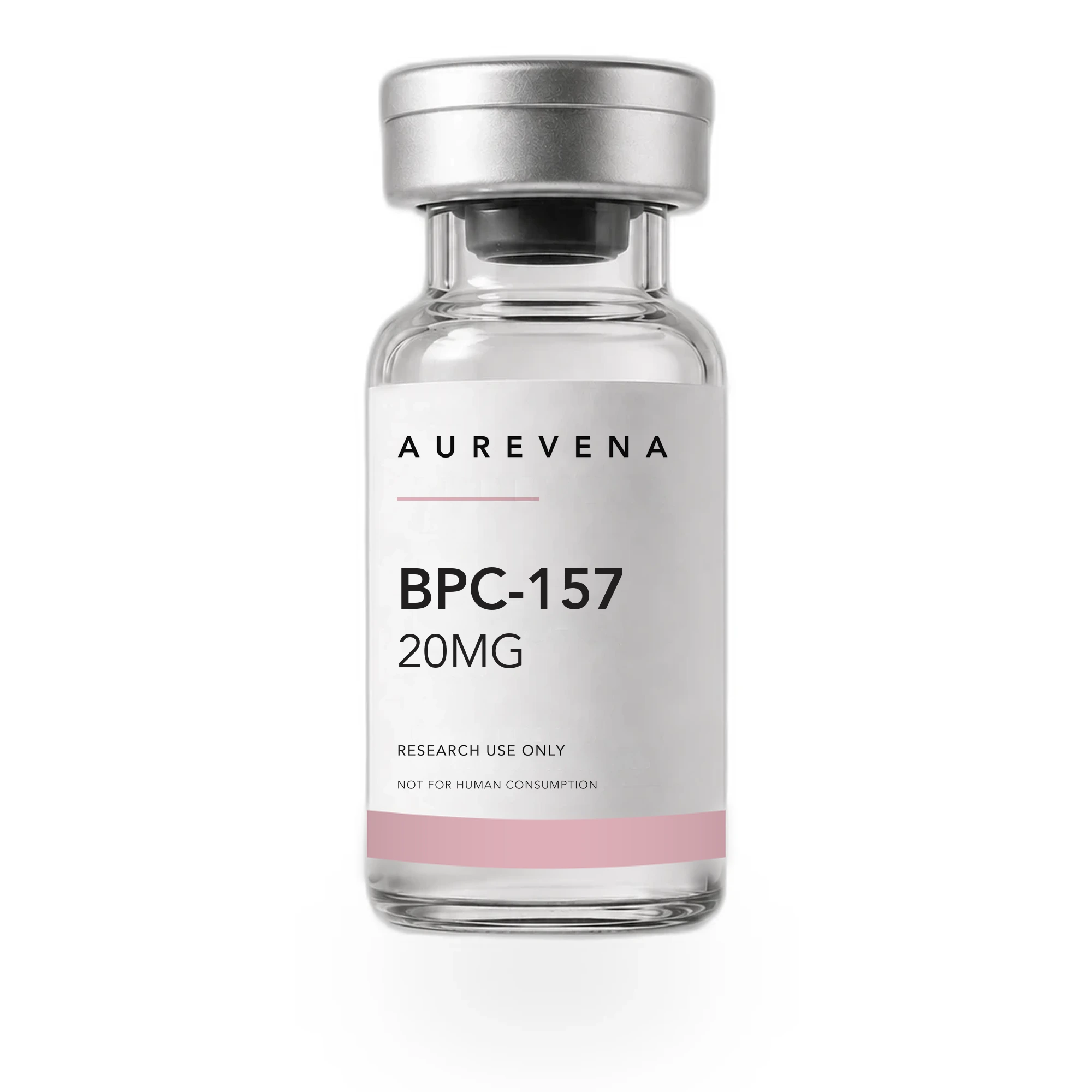 BPC-157 20mg research peptide vial from Aurevena, for laboratory research use only