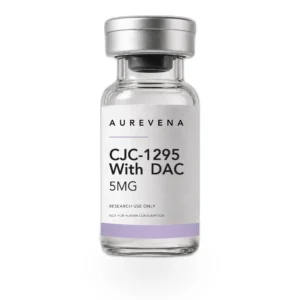 CJC-1295 With DAC 5mg research peptide vial from Aurevena, for laboratory research use only