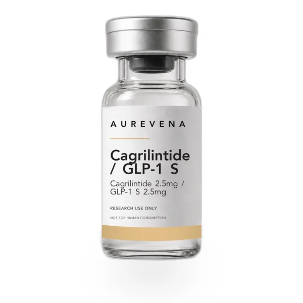 Cagrilintide / GLP-1 S Cagrilintide 2.5mg / GLP-1 S 2.5mg research peptide vial from Aurevena, for laboratory research use only