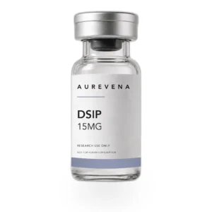 DSIP 15mg research peptide vial from Aurevena, for laboratory research use only