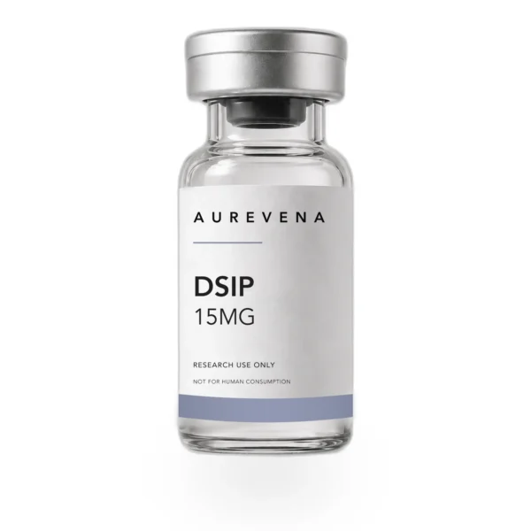 DSIP 15mg research peptide vial from Aurevena, for laboratory research use only