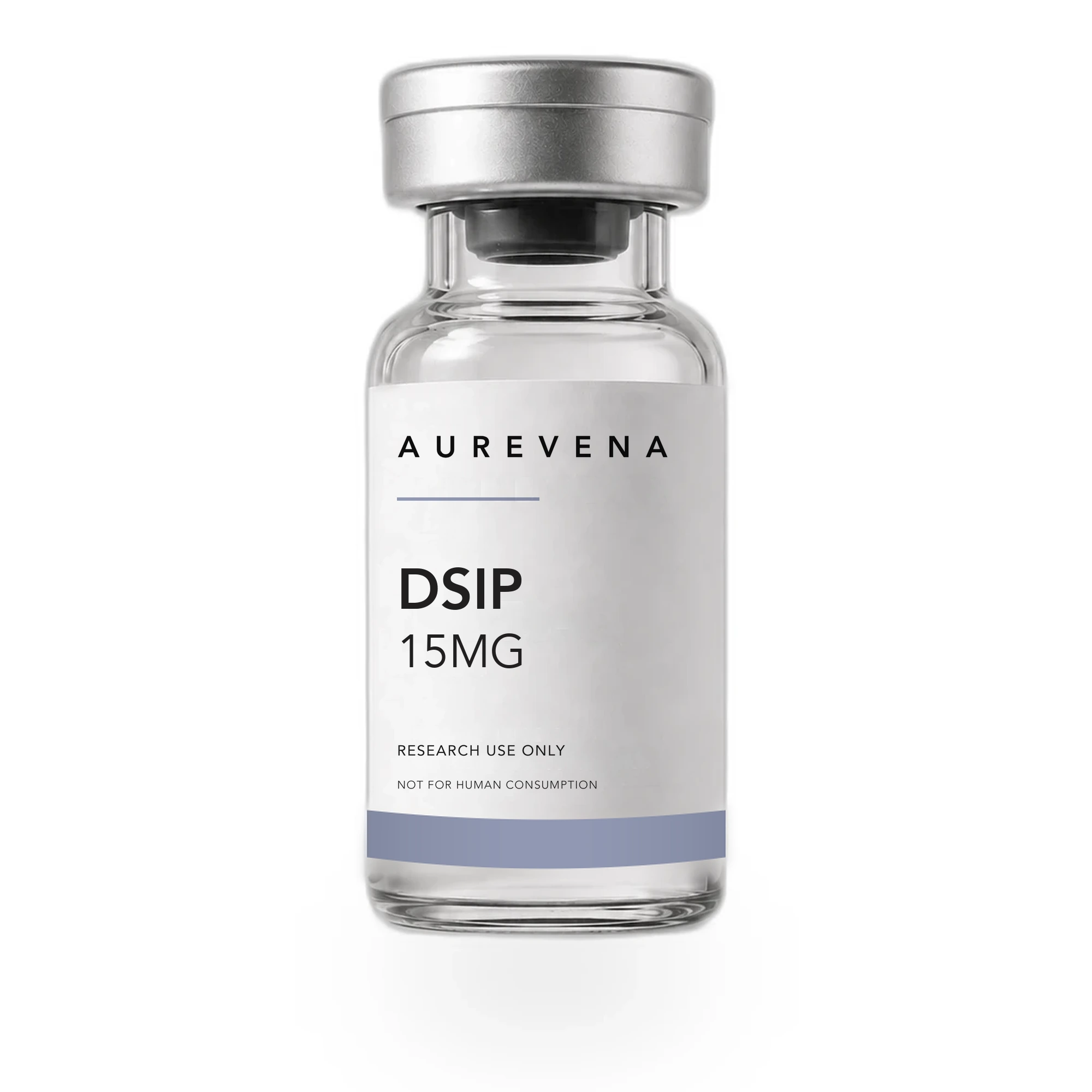 DSIP 15mg research peptide vial from Aurevena, for laboratory research use only