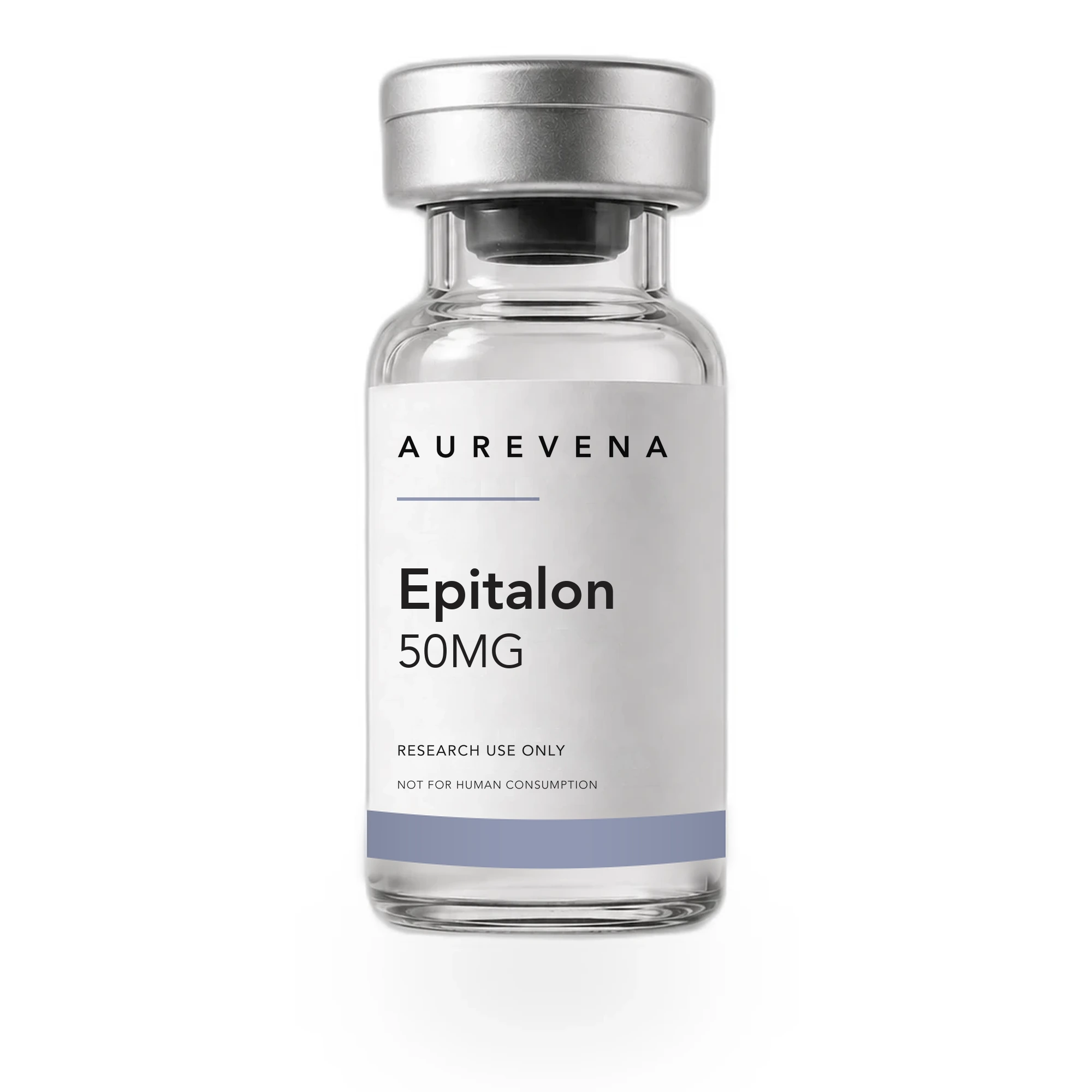 Epitalon 50mg research peptide vial from Aurevena, for laboratory research use only