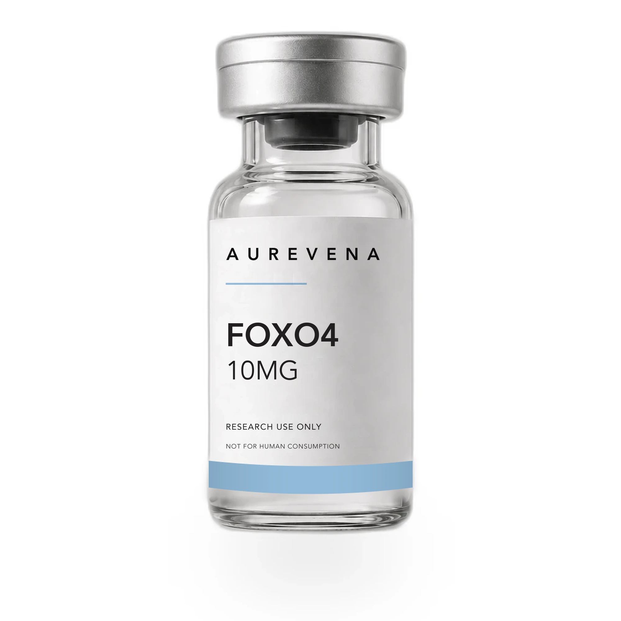 FOXO4 10mg research peptide vial from Aurevena, for laboratory research use only
