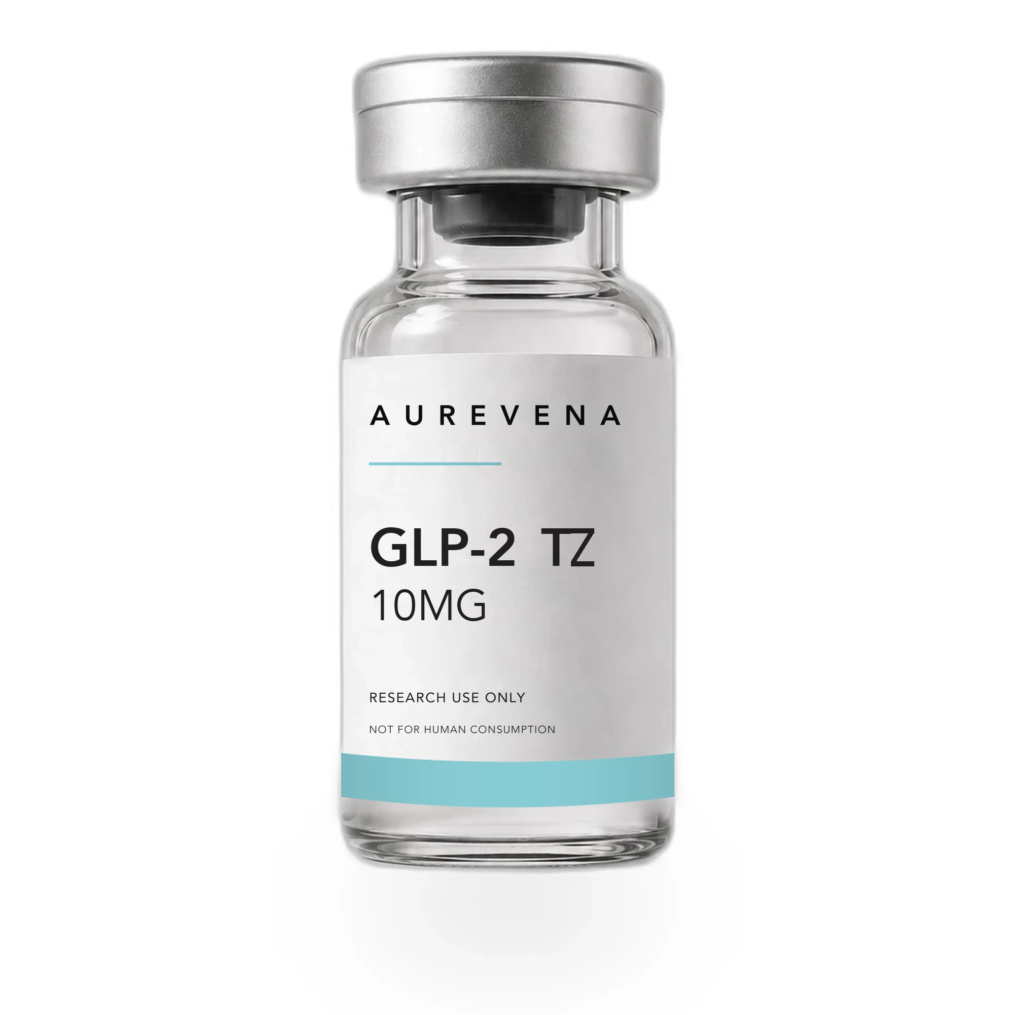 GLP-2 TZ 10mg research peptide vial from Aurevena, for laboratory research use only