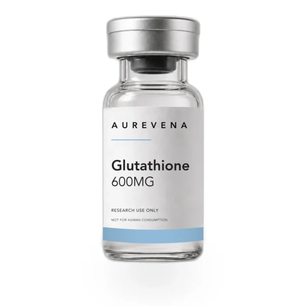 Glutathione 600mg research vial from Aurevena, for laboratory research use only