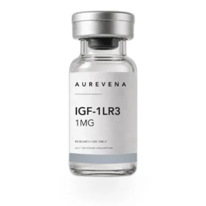 IGF-1LR3 1mg research peptide vial from Aurevena, for laboratory research use only