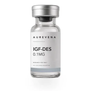 IGF-DES 0.1mg research peptide vial from Aurevena, for laboratory research use only
