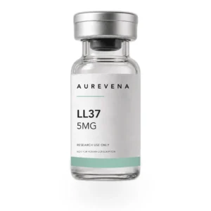 LL37 5mg research peptide vial from Aurevena, for laboratory research use only