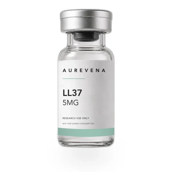 LL37 5mg research peptide vial from Aurevena, for laboratory research use only