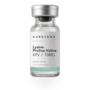 Lysine-Proline-Valine KPV 10mg research peptide vial from Aurevena, for laboratory research use only