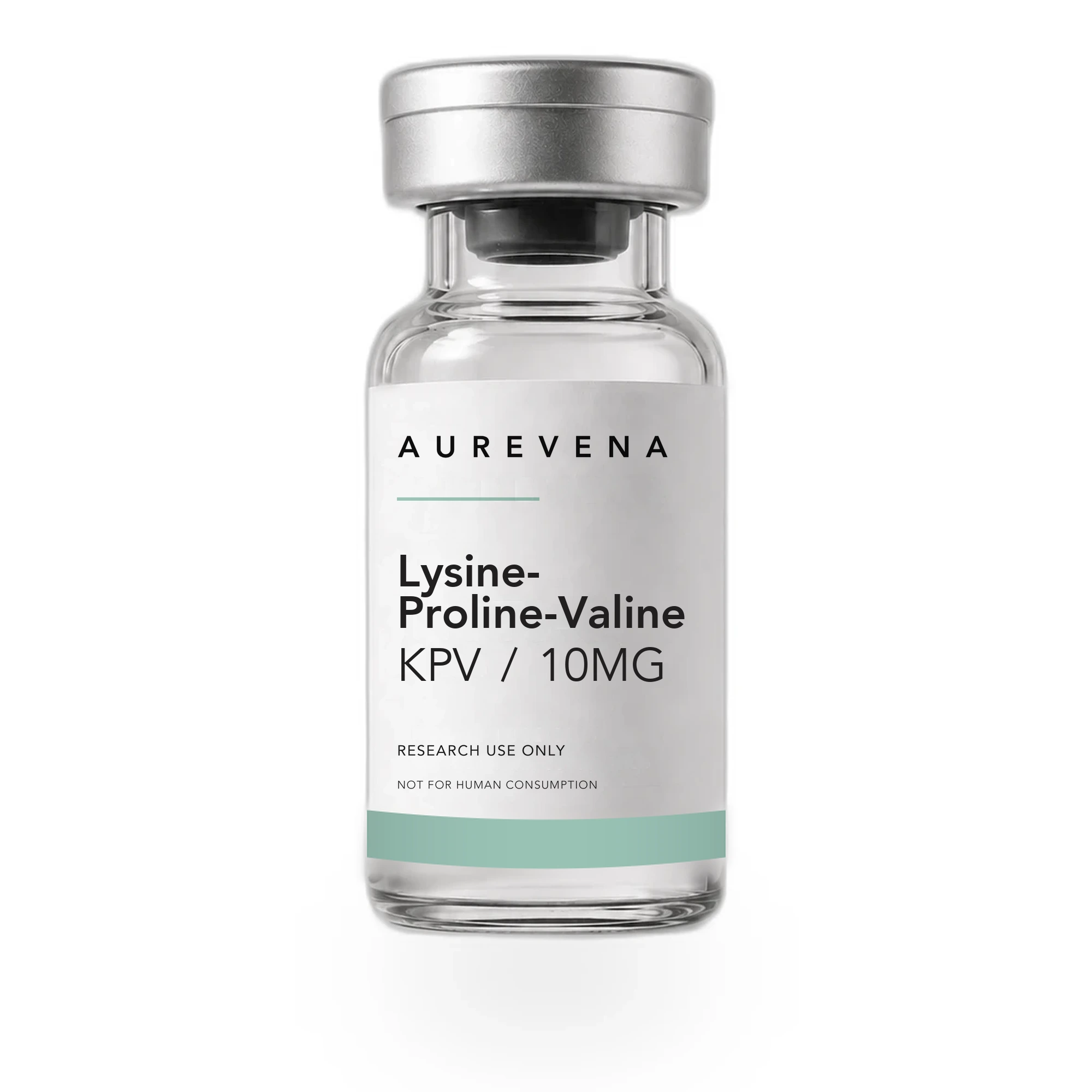 Lysine-Proline-Valine KPV 10mg research peptide vial from Aurevena, for laboratory research use only