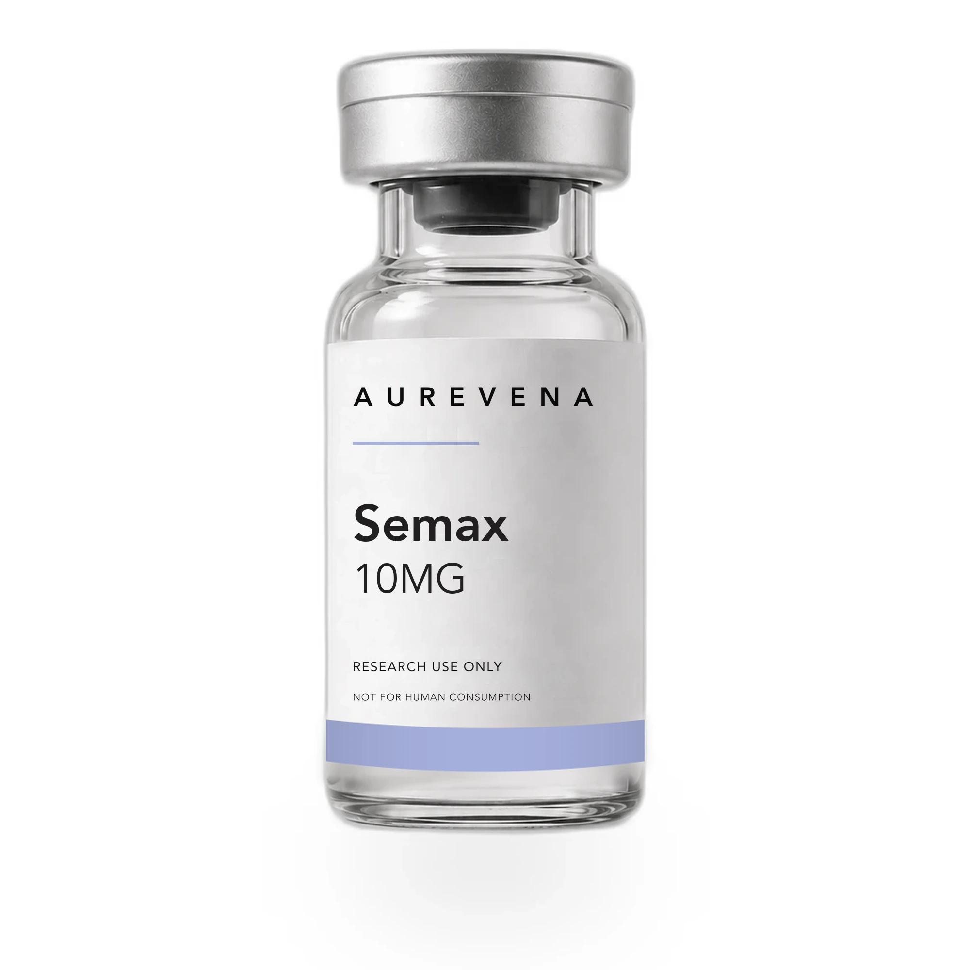 Semax 10mg research peptide vial from Aurevena, for laboratory research use only