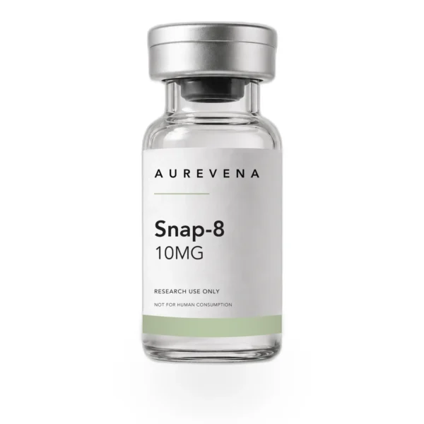 Snap-8 10mg research peptide vial from Aurevena, for laboratory research use only