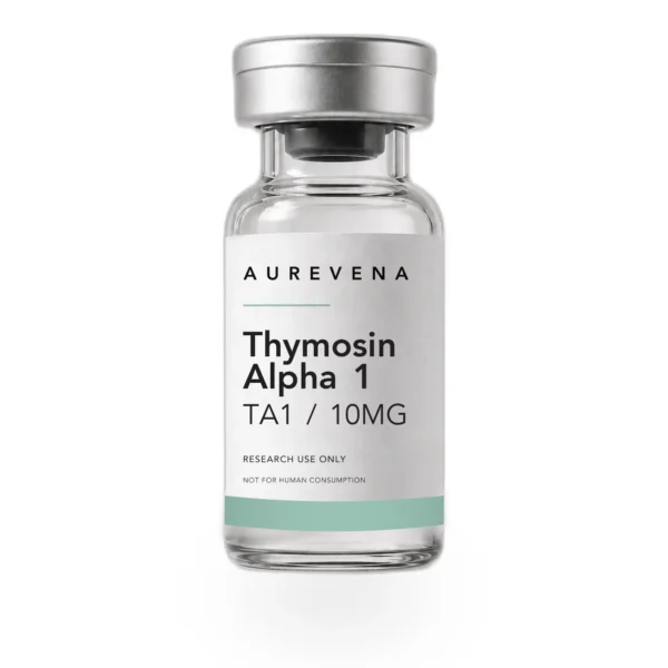 Thymosin Alpha 1 TA1 10mg research peptide vial from Aurevena, for laboratory research use only