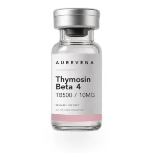 Thymosin Beta 4 TB500 10mg research peptide vial from Aurevena, for laboratory research use only