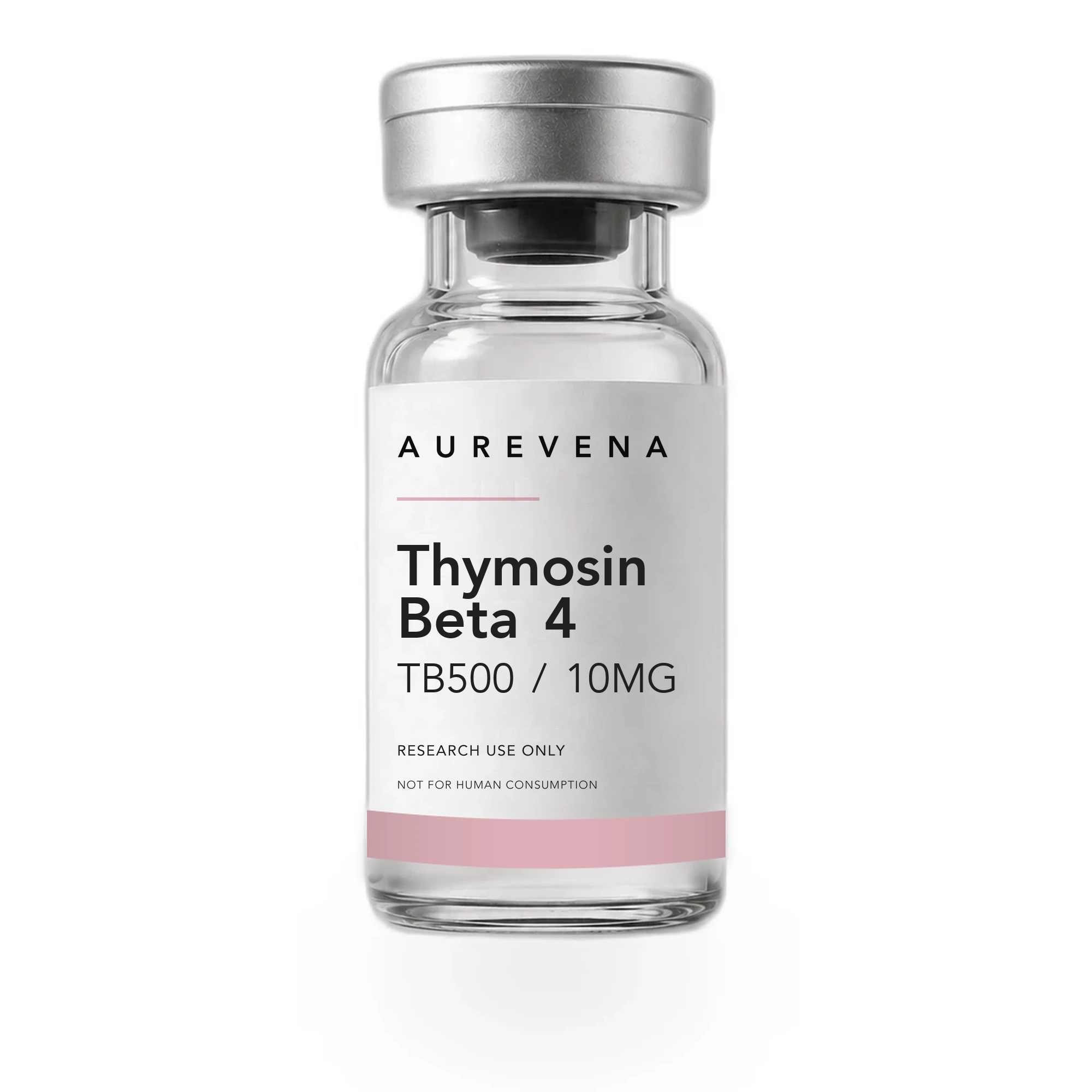 Thymosin Beta 4 TB500 10mg research peptide vial from Aurevena, for laboratory research use only