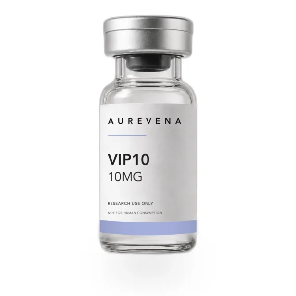 VIP10 10mg research peptide vial from Aurevena, for laboratory research use only