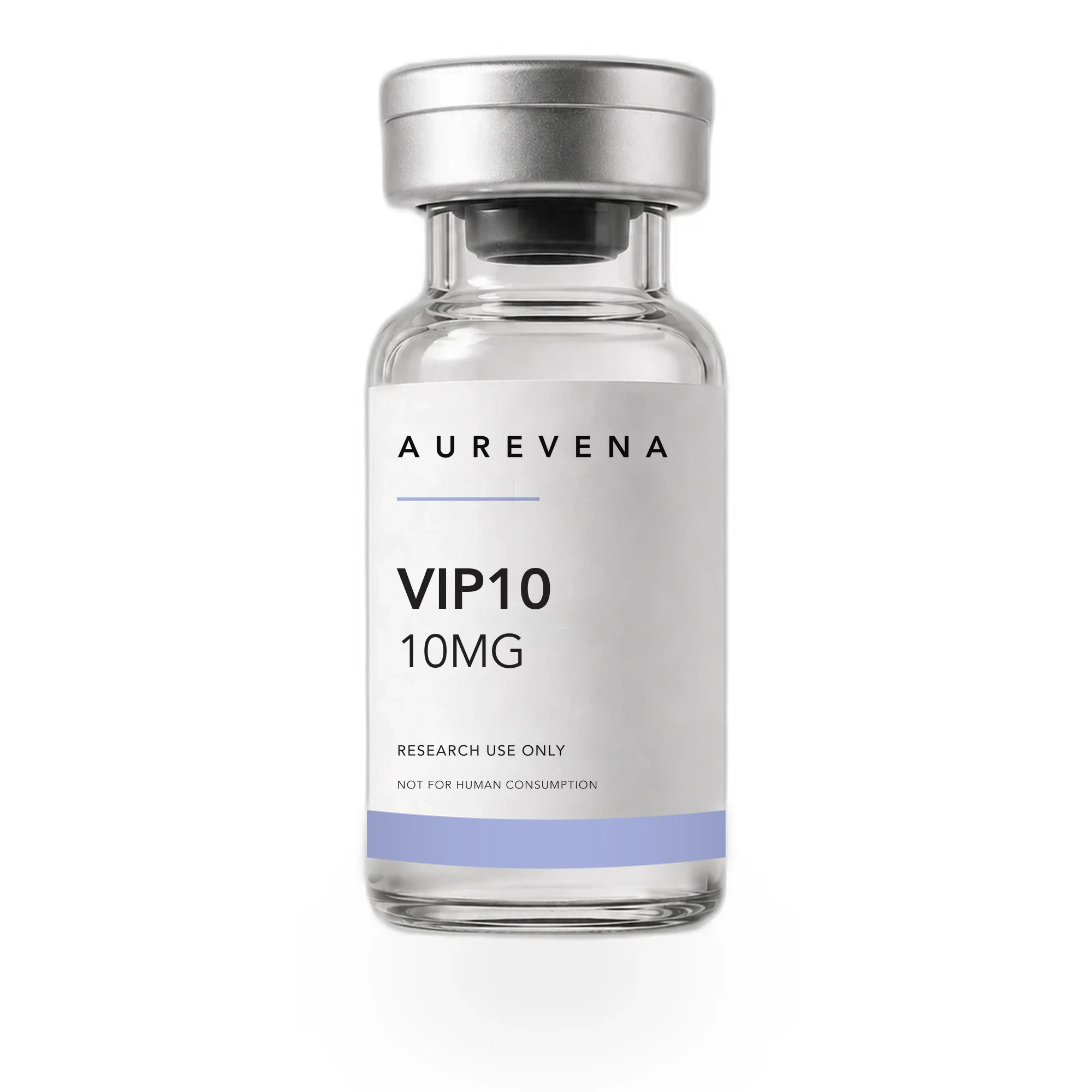 VIP10 10mg research peptide vial from Aurevena, for laboratory research use only
