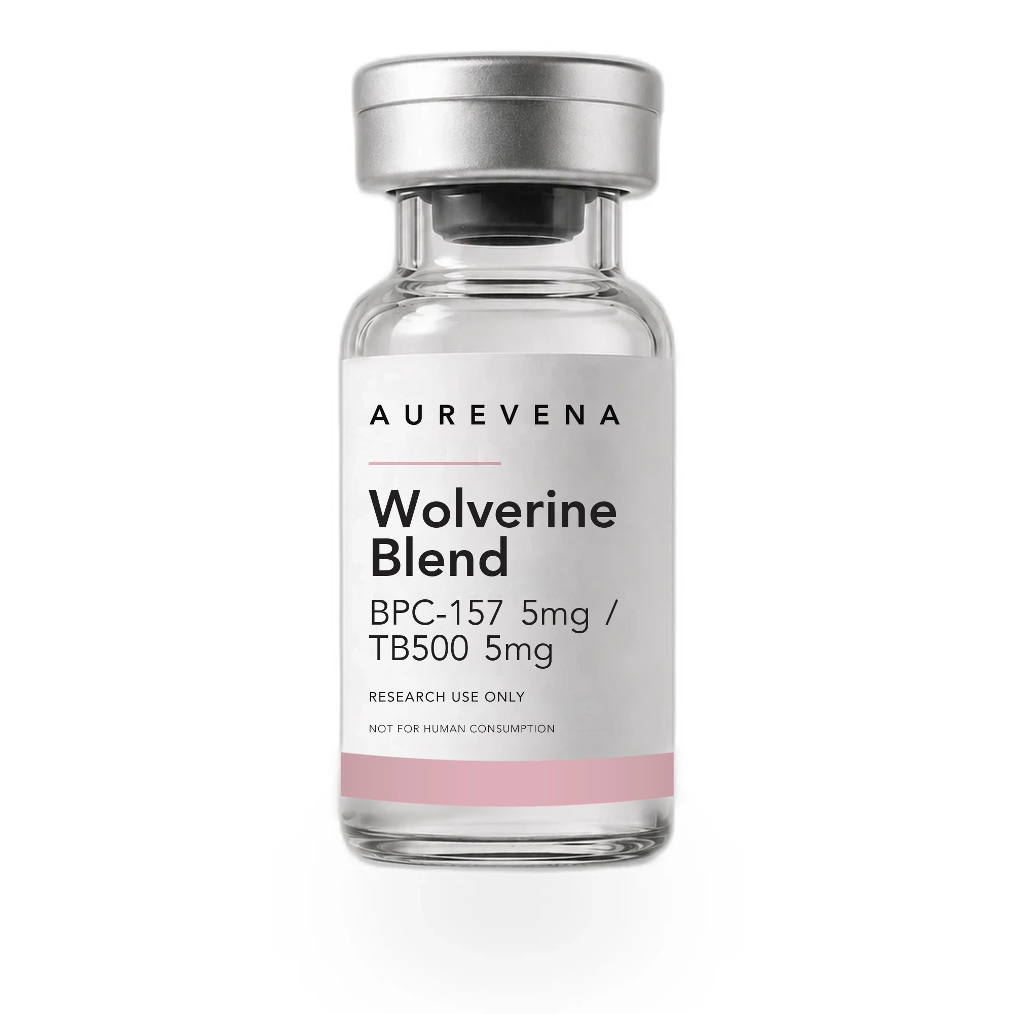 Wolverine Blend BPC-157 5mg / TB500 5mg research peptide vial from Aurevena, for laboratory research use only